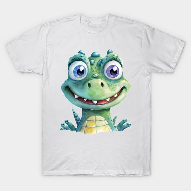 Crocodile Watercolor T-Shirt by FluffigerSchuh